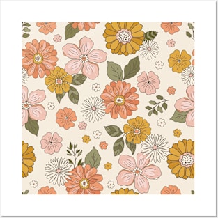 Vintage Floral Pattern Posters and Art